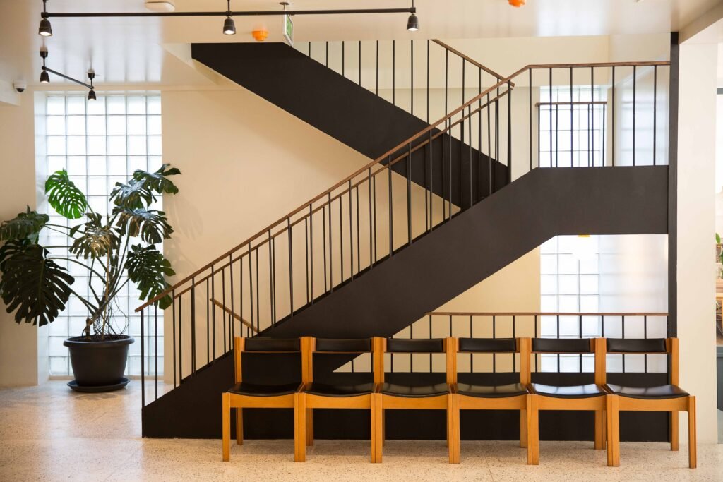 The waiting area at ReproART clinic with modern interior and natural light, designed for patient comfort during infertility treatment procedures.