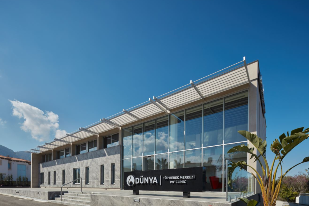 Modern building of Dünya IVF Clinic, a specialized center for fertility treatments
