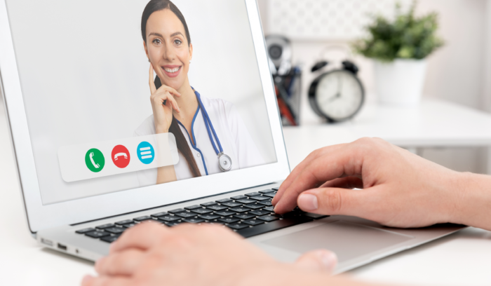 Patient in a video call with a doctor specialized in infertility treatment