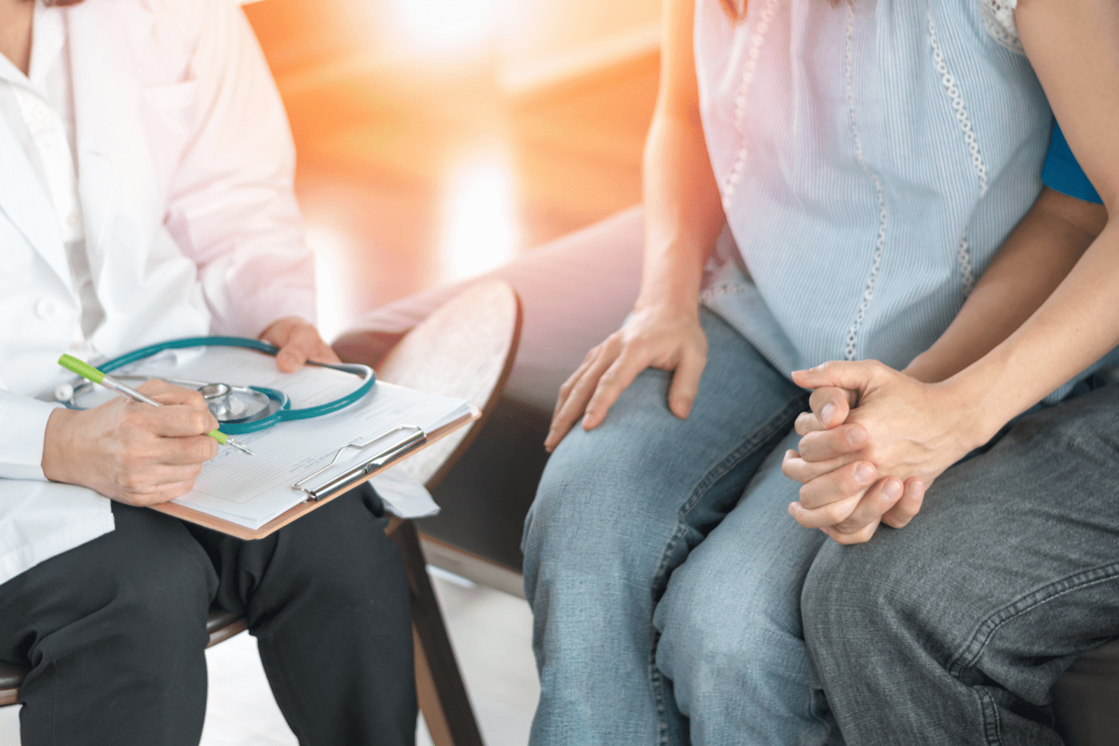 A couple seeking advice from a fertility specialist